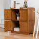 Kitchen rack cabinet solid wood A10L full bamboo sideboard kitchen storage cabinet Chinese style microwave oven with door