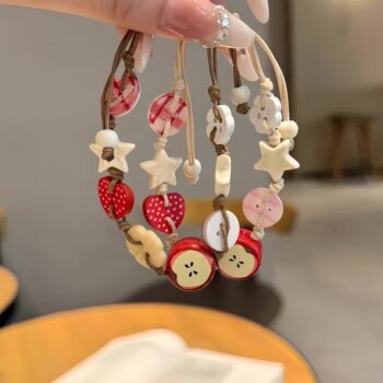 Apple Party Star Bracelet, Niche Design, Woven Style, Cute, Versatile, High-End Feel, Couple and Best Friend Bracelet Jewelry