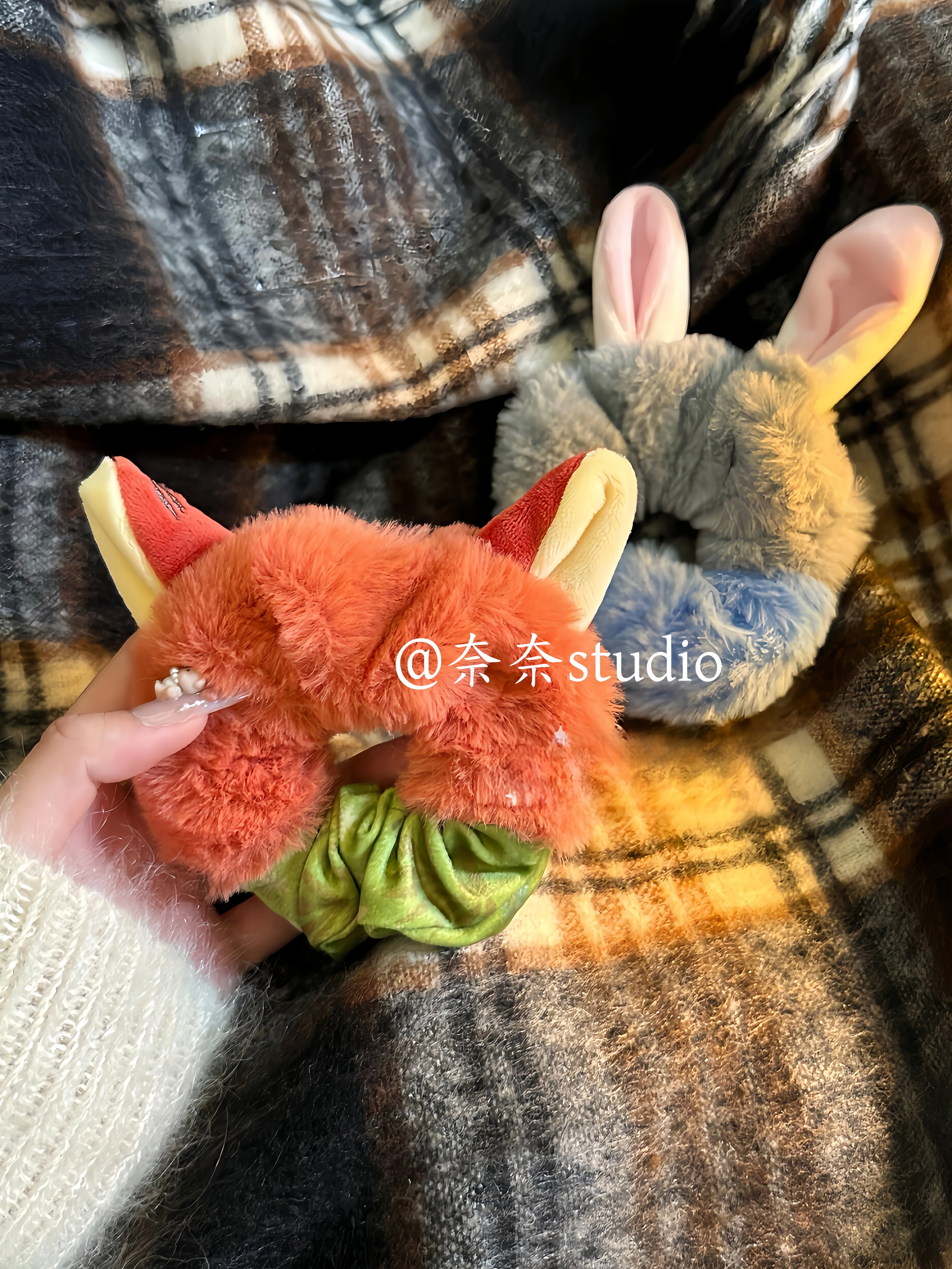 Zootopia Nick Judy Plush Hair Tie Bun Hair Rope Women's Hair Tie Rubber Band Headwear Headband Autumn and Winter