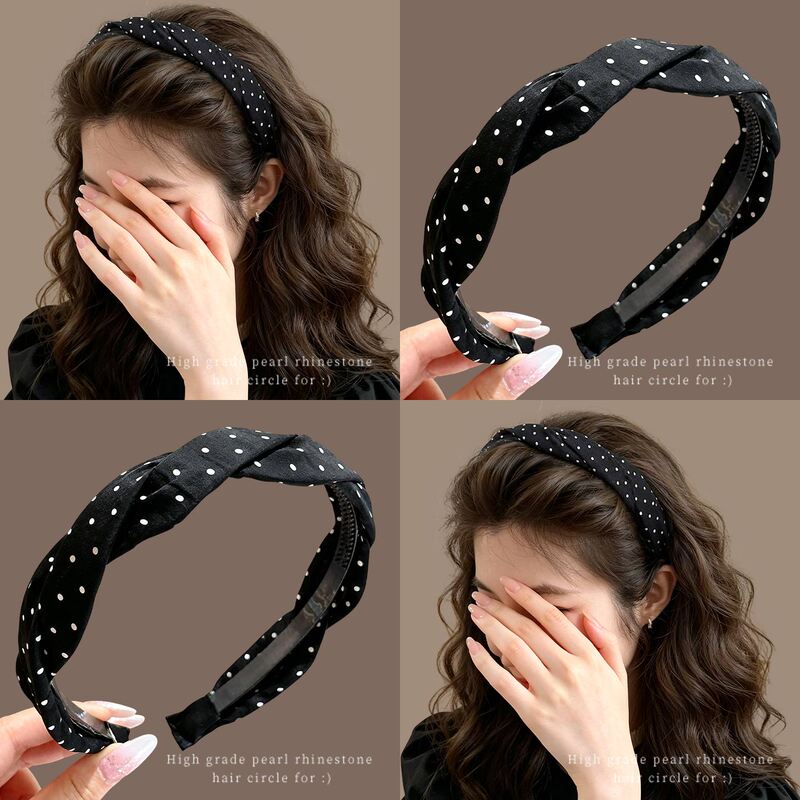 Polka Dot Headband for Women, 2026 New Style, High Crown Design, Face Washing Hairband, Daily Wear Hair Accessory Polka Dot Headband for Women, 2026 New Style, High Crown Design, Face Washing Hairband, Daily Wear Hair Accessory