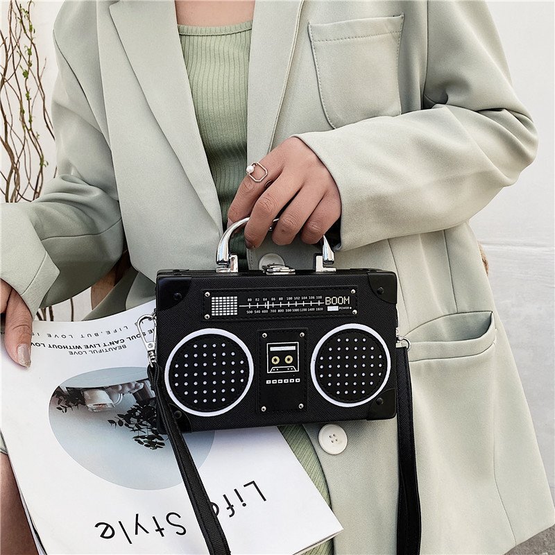 Crossbody Bag New Trendy Small Square Bag Personalized Radio Shoulder Bag Recorder Bag Versatile Retro Hong Kong Style Accessory Crossbody Bag New Trendy Small Square Bag Personalized Radio Shoulder Bag Recorder Bag Versatile Retro Hong Kong Style Accessory