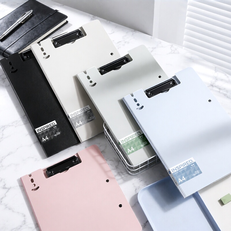 Folder with Double Clip for A4 Paper, Multifunctional Document Organizer, Writing Board, Stationery Clip, Vertical Office Supplies, Special for Elementary School Students, Exam Paper Organizer, File Organizer