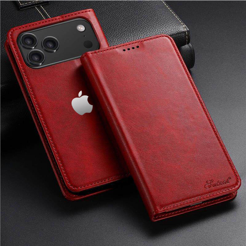 Sf Express Suitable for Apple 17 Pro Max Phone Case, New Flip Cover, High-End Imported Genuine Leather iPhone 16 Pro Max Luxury Card Holder Stand Protective Case, 15Pm Ultra-Thin Anti-Drop Full-Cover Protective Shell
