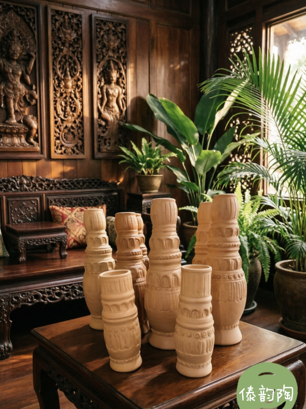 Xishuangbanna Dai Pottery Dai Ethnic Thai Offering Ornament Drip Water Wishing Jar Household Water Bottle Vessel Flower Arrangement Ornament