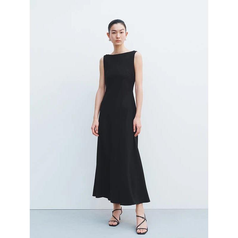 Ar North Cloud 2026 Summer New French-Style Elegant Black Sleeveless Dress Br902138