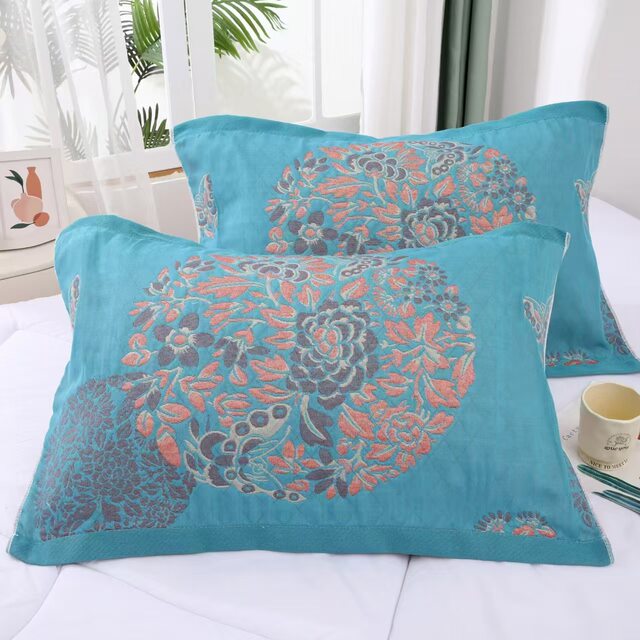Gauze cotton pillow cover thickened and enlarged for adult household stain-resistant pillow cover for students comfortable and breathable pillow cover