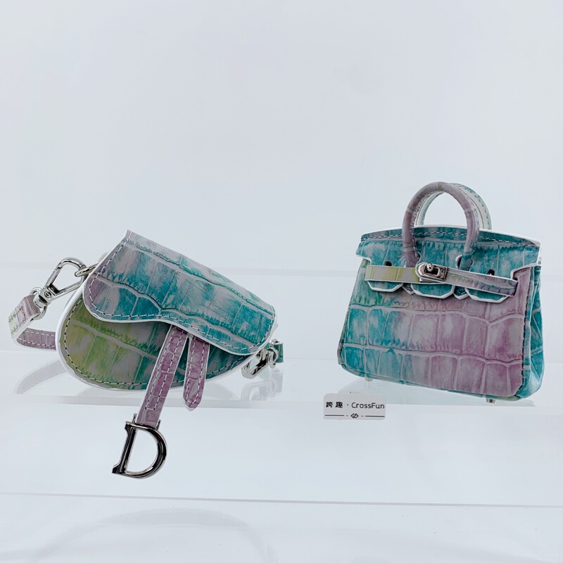 New Fashionable Mini Bag Pendant, Cute Crocodile Pattern Small Bag Pendant, Car Keychain, High-End