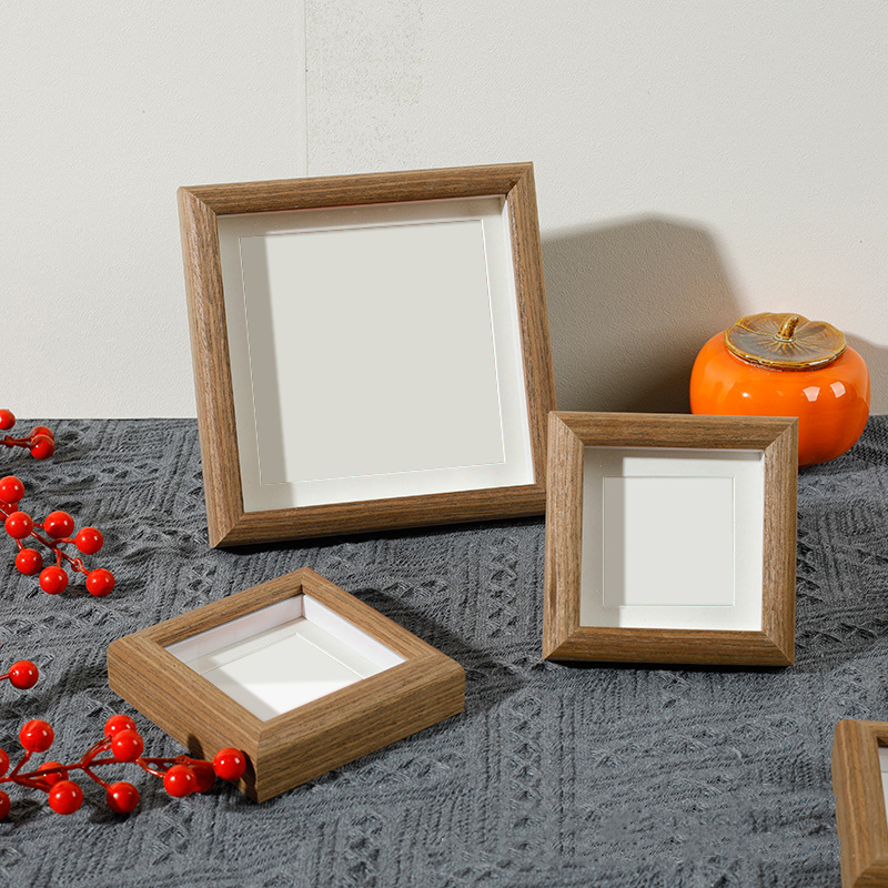 Factory Wholesale Multi-Size Blank Hollow Square Small Picture Frames for Three-Dimensional Calligraphy and Painting Handmade Artwork Display
