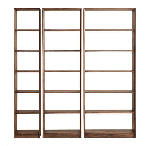 Combined bookcase log whole wall custom log storage study living room solid wood display cabinet black walnut oak bookshelves