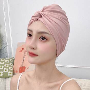Fashionable swimming cap for women with long hair, special non-head-stretching fabric, comfortable ear protection, sun protection, hot spring, face-showing, small swimming supplies