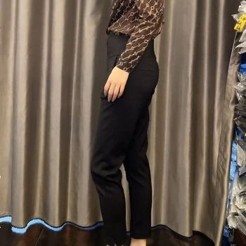 2024 spring and autumn new high waist four button small foot suit pants women's black slim nine-point casual professional suit pants 2024 spring and autumn new high waist four button small foot suit pants women's black slim nine-point casual professional suit pants