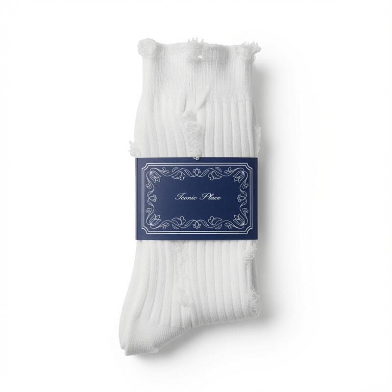 Iconic Place 26Ss Long-Staple Cotton Ripped Stockings Ip Destroyed Socks