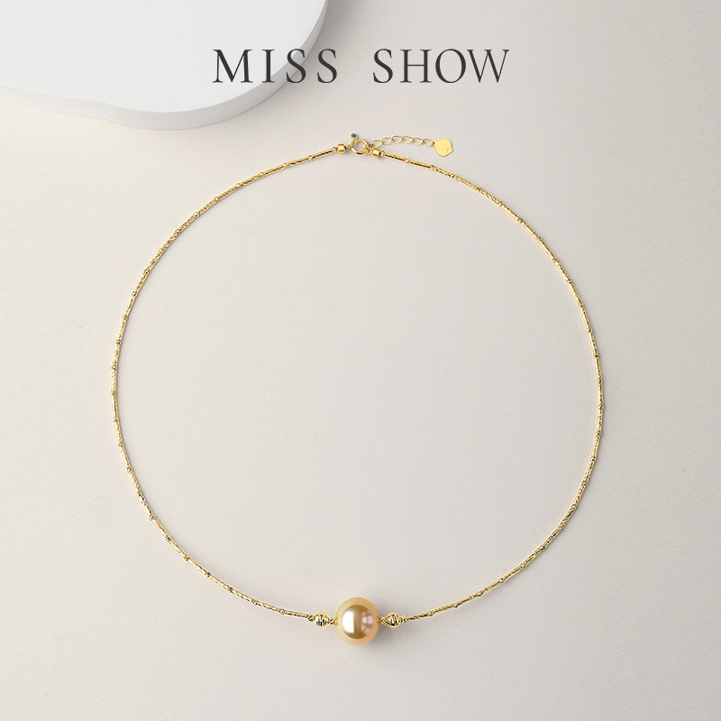 Miss ·Show2025新款珠光璀璨18K金海水珍珠项链：锁骨链里的奢华新宠！-颈饰-淘宝好物网