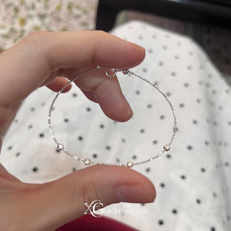 S925 Sterling Silver Minimalist Style Silver Beaded Bracelet for Women, Stackable Versatile Bracelet, Niche Cool Style with a High-End Feel