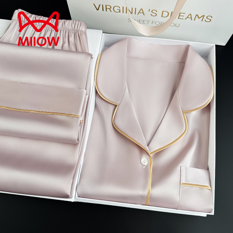 Catman Women's Ice Silk Pajamas 2026 Summer New Style High-End Loose Home Wear Gift Box for Girlfriend