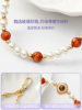 Leeudesign New High-End Mobile Phone Chain, Luxury Tiger Eye Stone Pearl Phone Lanyard, Double Buckle Wrist Strap, Anti-Lost Short Pendant, Bag Accessory for Women