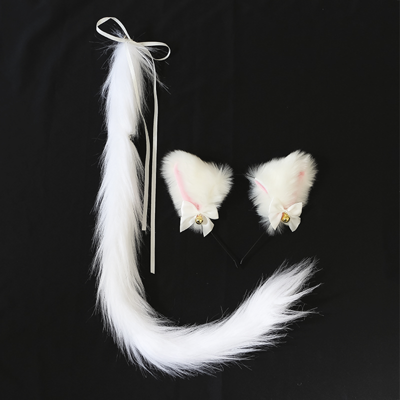 Cat Tail Cosplay Accessories Props Cat Ears Headwear Animal Tail Maid Headband Cat Rabbit Headband Accessories