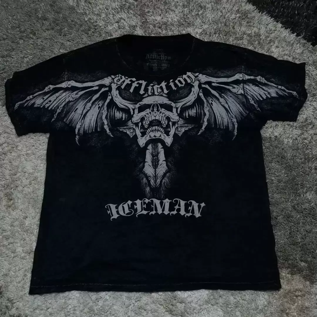 Футболка Affliction Y2K винтажная с графикой, в стиле панк/хип‑хоп, размеры S–3XL