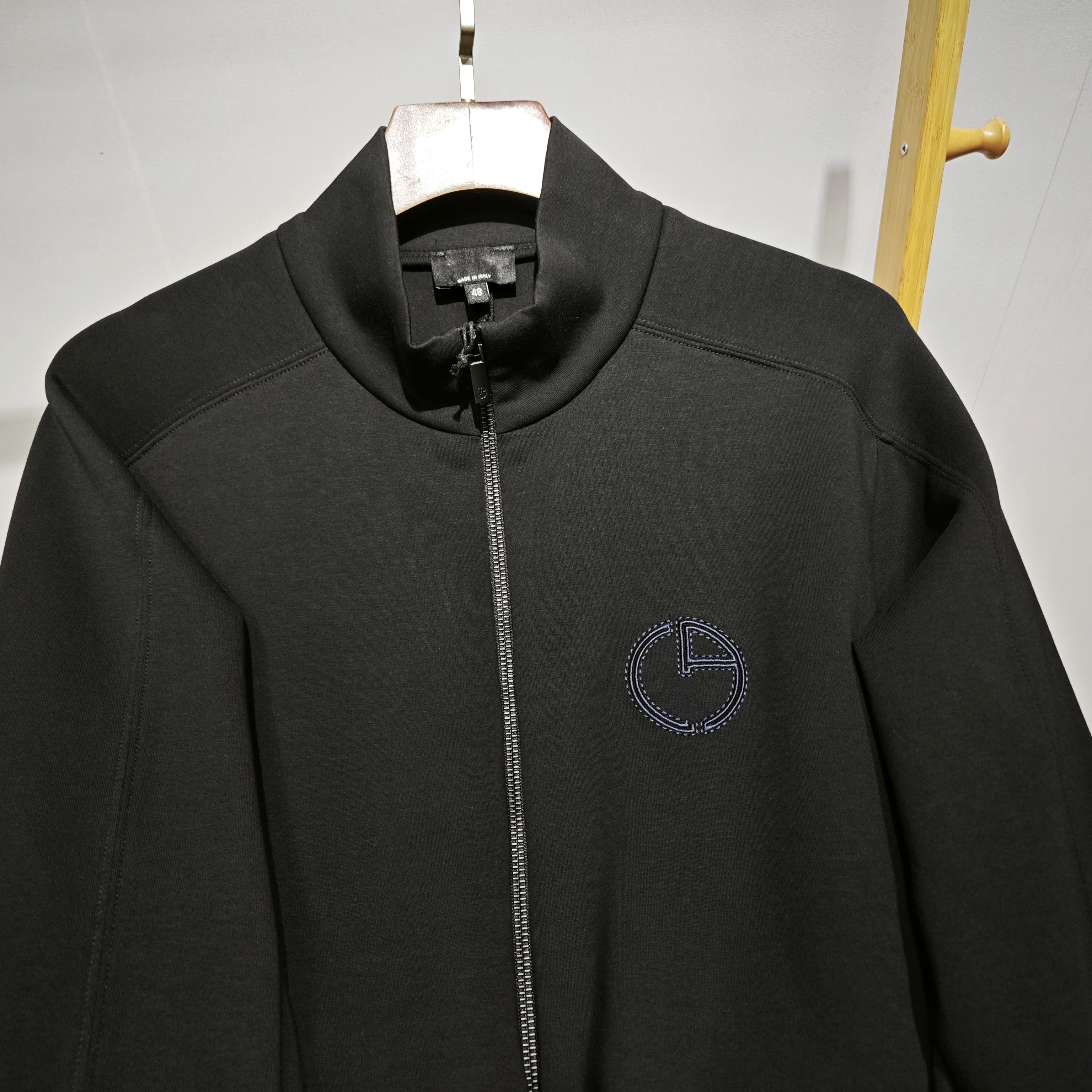 Special Offer clear ! Spring and Autumn Italian Light luxury zipper Cardigan jacket loose coat male Embroidery No cap stand collar leisure time Sweater