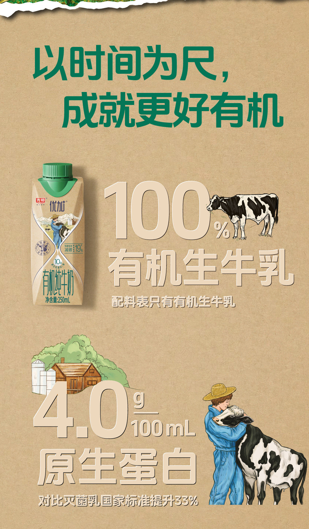 安享好物 安享A级纯奶-光明优加 有机 4.0纯牛奶 国标 