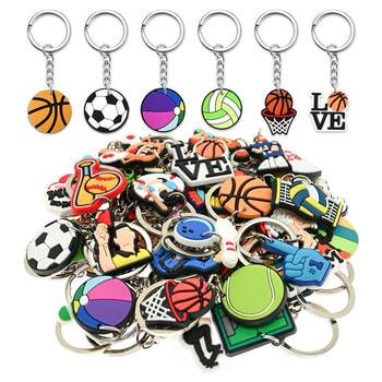 Sports keychain large bag cute keychain pendant spherical backpack keychain pvc keychain suitable for girls a