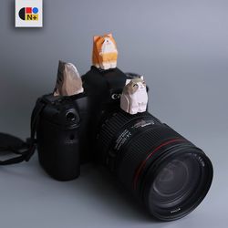 N+Park 순수 수제 나무 조각 고양이 카메라 핫 슈 커버는 Fuji Canon 및 Nikon과 같은 크리에이티브에 적합합니다.