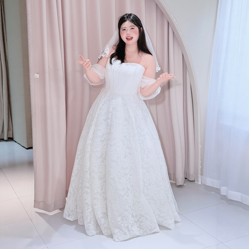 Sakura Plus Size Lace Light Wedding Dress, Elegant and High-End, Can Be Worn Daily, White Engagement and Registration Ceremony Dress Sakura Plus Size Lace Light Wedding Dress, Elegant and High-End, Can Be Worn Daily, White Engagement and Registration Ceremony Dress