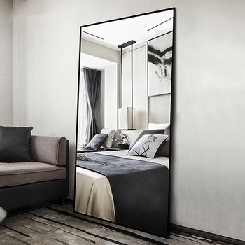 New Full-Length Mirror, Floor-Standing Mirror for Clothing Store, Slimming Mirror for Home Bedroom, Trendy 3D Wall-Mounted Ultra-Clear Mirror