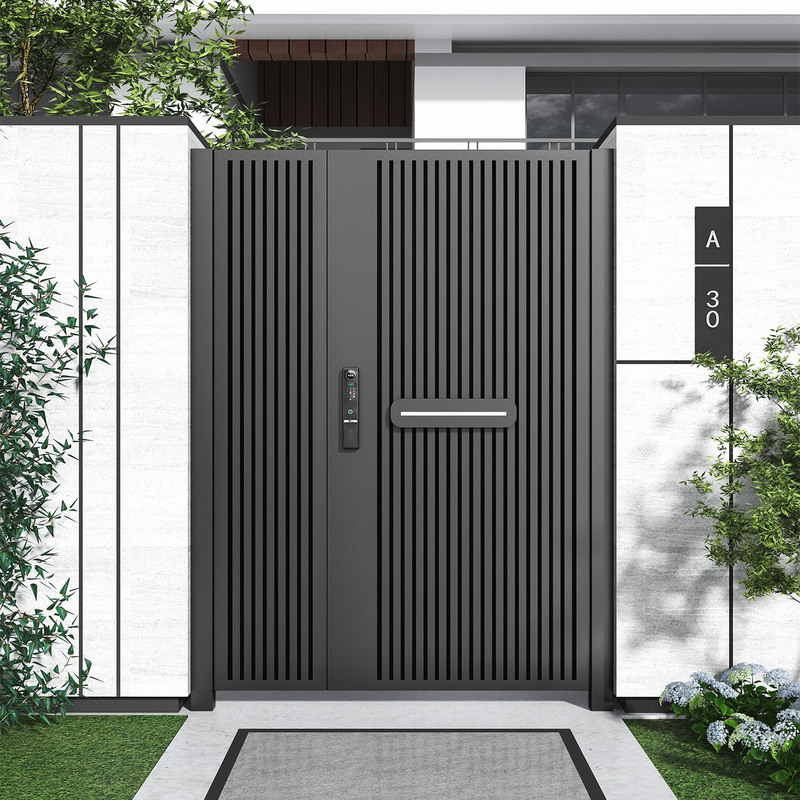 Aluminum Art Villa Courtyard Gate Double Door Aluminum Alloy Courtyard Gate Outdoor Fence Gate Villa Gate
