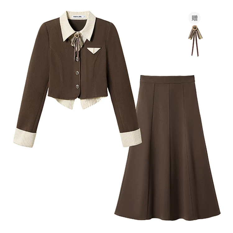 Velvet uniform, set, skirt