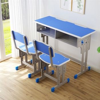Double children's study table for primary and secondary school students, desk and chair, student home school homework table set