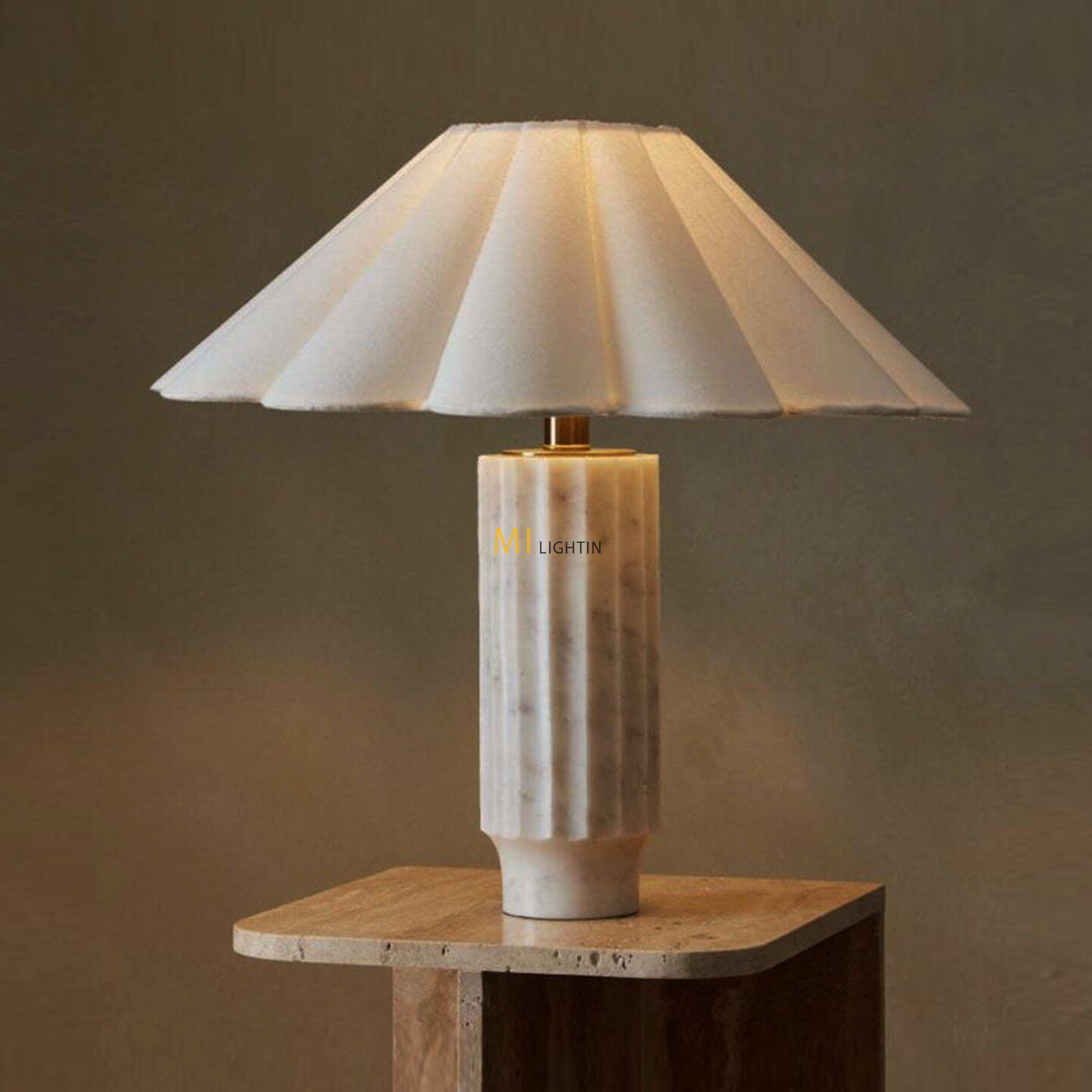 美式轻奢创意极简花瓣造型艺术台灯布艺客厅卧室床头灯样板间台灯