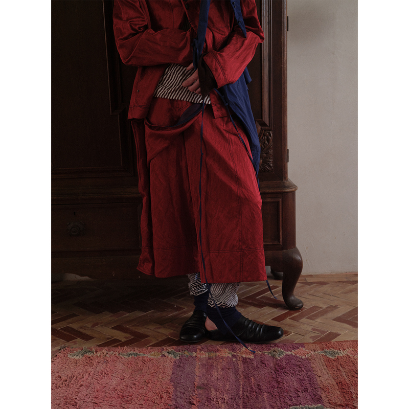 Soknot〔Tibetan Red Erosion〕Original Niche Designer Brand Red Metallic Casual Cropped Pants for Men and Women Soknot〔Tibetan Red Erosion〕Original Niche Designer Brand Red Metallic Casual Cropped Pants for Men and Women