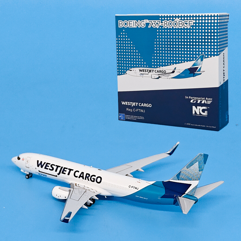 1:400 Canadian Westjet Airlines B737-800Bcf Passenger Aircraft C-Ftwj Alloy Aircraft Model Ornament Ng