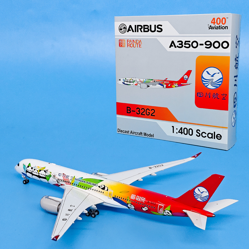 1:400 Sichuan Airlines A350-900 Passenger Aircraft B-32G2 Alloy Aircraft Model Landing Gear Magnetic Av