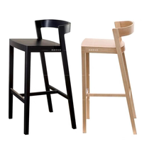 Nordic solid wood light luxury Italian bar chair simple front desk home chair restaurant backrest high chair bar chair ready in stock