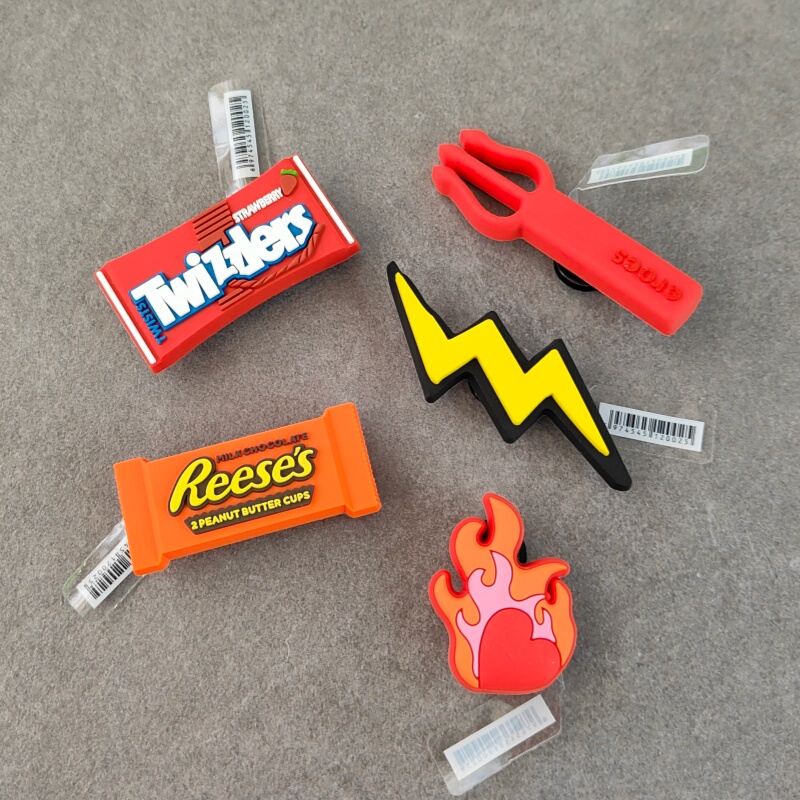 New Fun Shoe Charms for Crocs, DIY Decoration Red Cartoon Candy