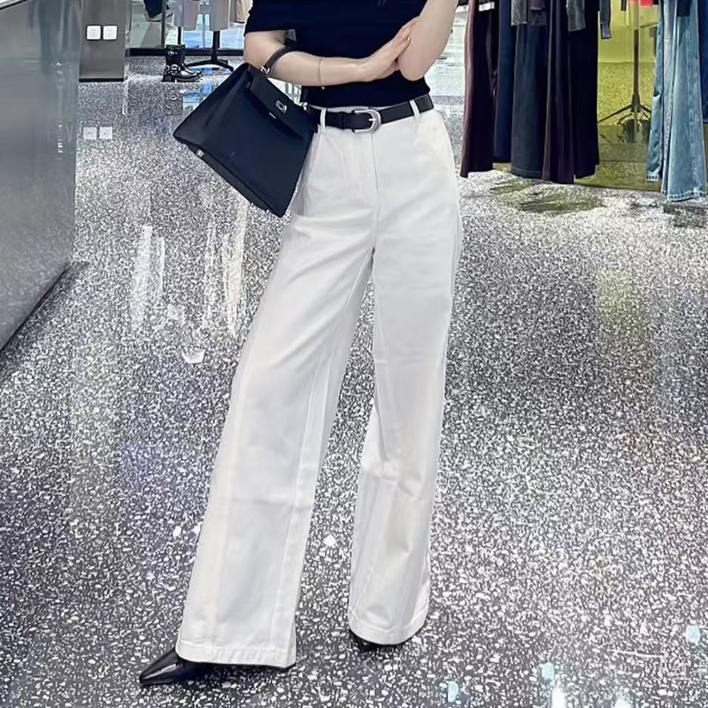 Ainuosi Yudo 2026 Summer New White Denim Wide-Leg Pants, Same Style as in the Mall, Br322129