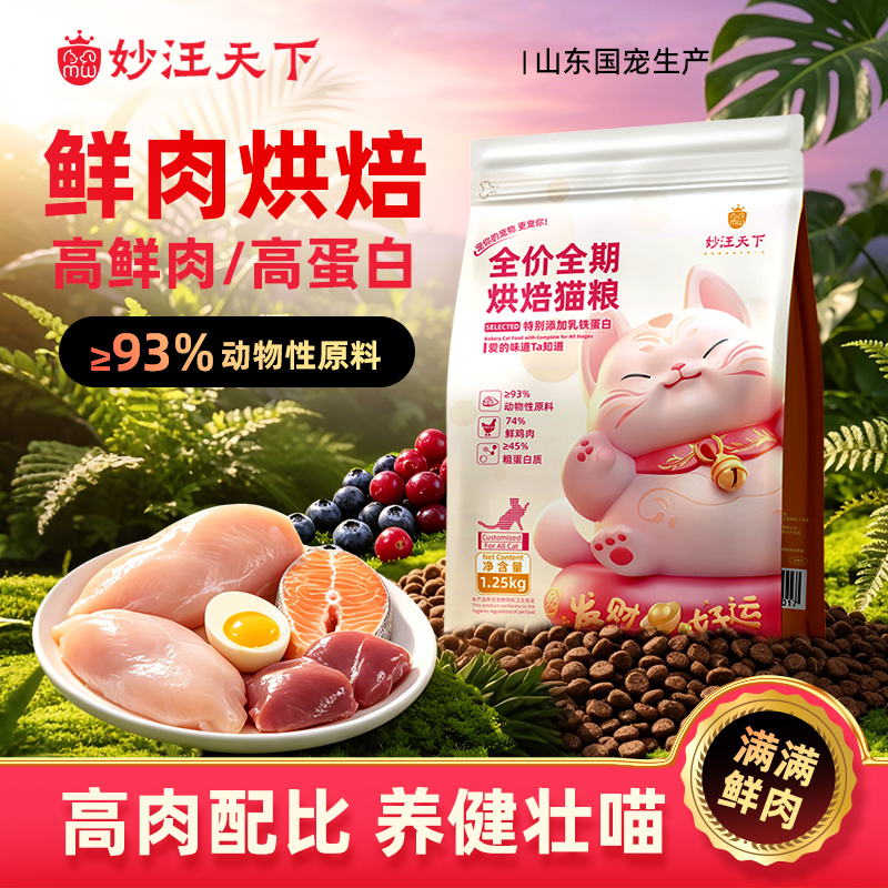 [Newly Launched] Miaowang Tianxia Complete Baked Cat Food with Fresh Chicken for All Stages of Kitten Nutrition