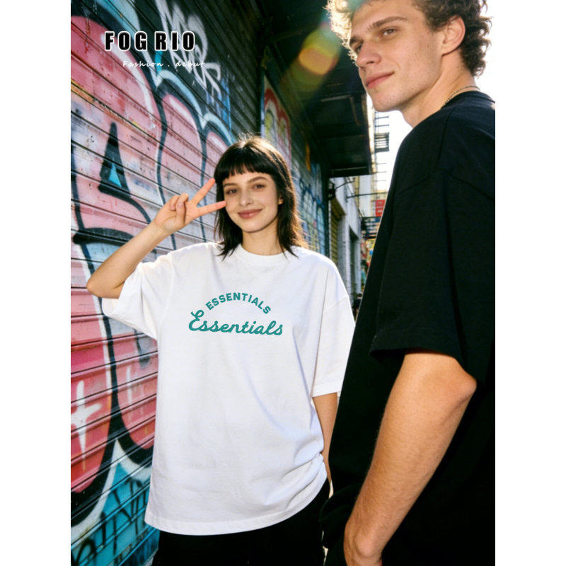 Fogrio 2026 New Trendy Brand Original Heavy Design Couple Matching Unisex Pure Cotton Short-Sleeve T-Shirt 1