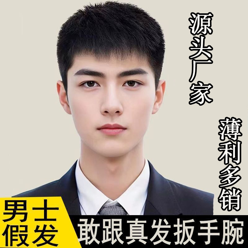Men's Full Head Wig, Summer Thin Style, New Short Hair, Realistic Hair Strands, Men's Wig, No-Maintenance Style