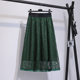 Spring and Autumn New Korean Style Gauze Skirt High Waist Pleated A-Line Umbrella Skirt Mid-Length Mesh Lace Skirt Summer Skirt