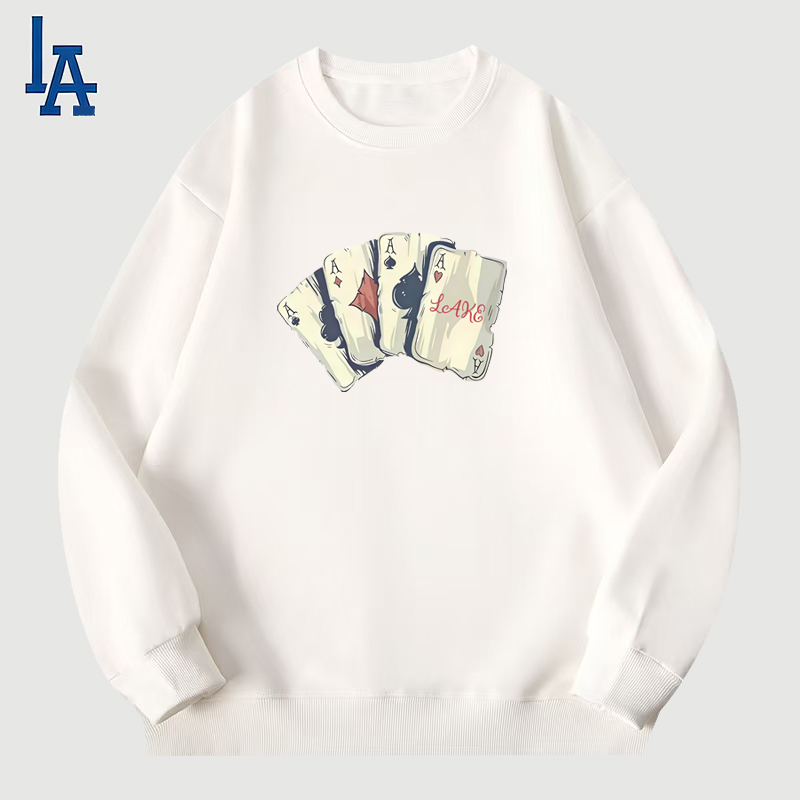 La White Round-Neck Long-Sleeve T-Shirt Unisex Loose Fit Drop Shoulder Heavyweight Sweatshirt Trendy Top 9.11 La White Round-Neck Long-Sleeve T-Shirt Unisex Loose Fit Drop Shoulder Heavyweight Sweatshirt Trendy Top 9.11