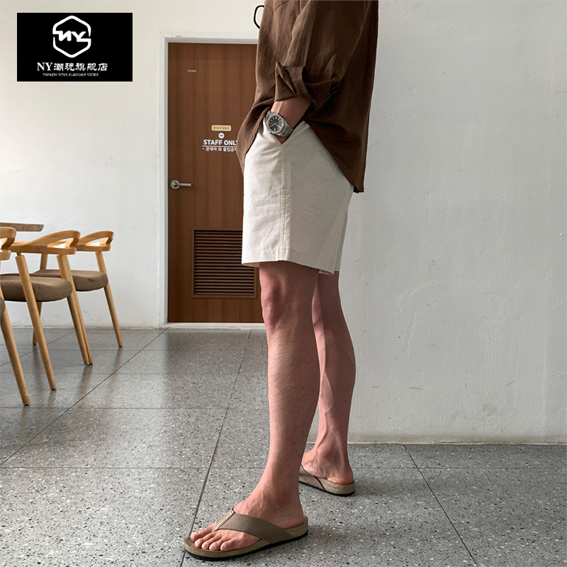 Ny High-End Linen Shorts for Men, Summer Thin Style, 2026 New Model, Old Money Style, Trendy Quarter-Length Beach Shorts for Men