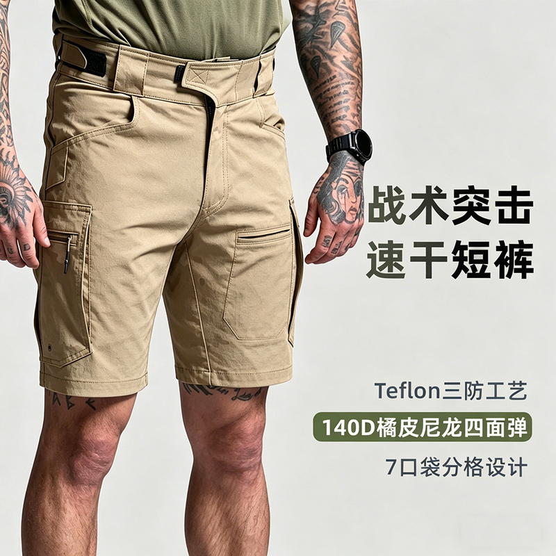140D Orange Peel Nylon Tactical Assault Shorts, Outdoor Wear-Resistant, Water-Repellent, Stain-Resistant, Mountaineering and Hiking Quick-Drying Shorts 140D Orange Peel Nylon Tactical Assault Shorts, Outdoor Wear-Resistant, Water-Repellent, Stain-Resistant, Mountaineering and Hiking Quick-Drying Shorts