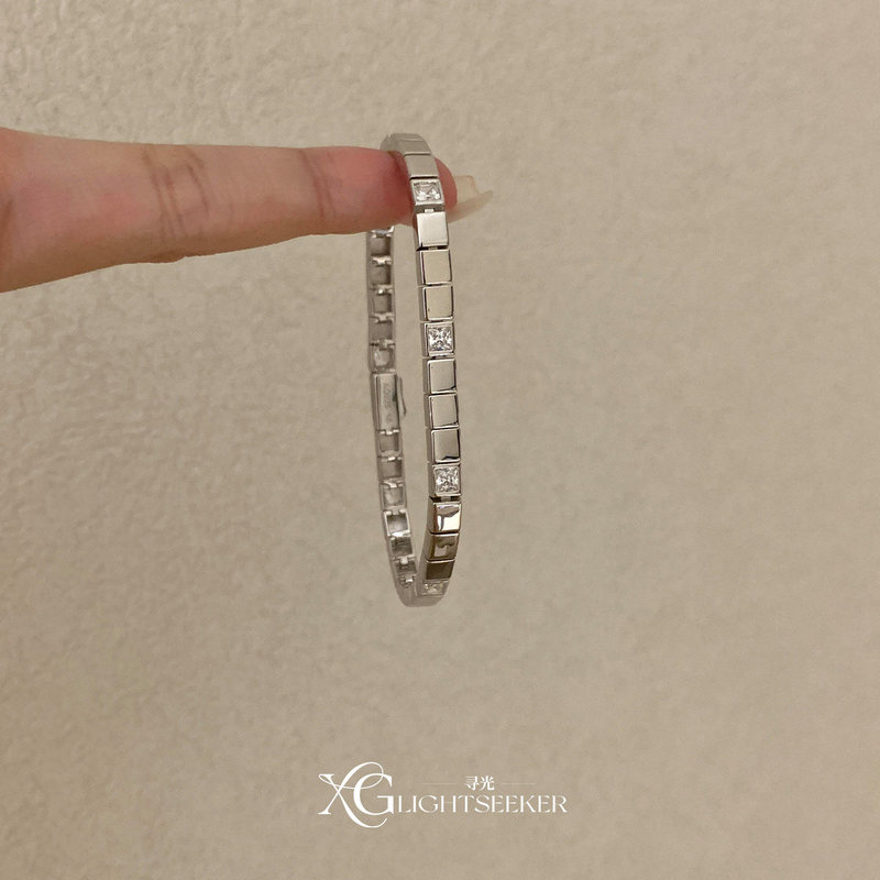 S925 Sterling Silver Small Square Zircon Bracelet for Women 2026 New Style Light Luxury Exquisite Simple Fashion Elegant Stackable Jewelry