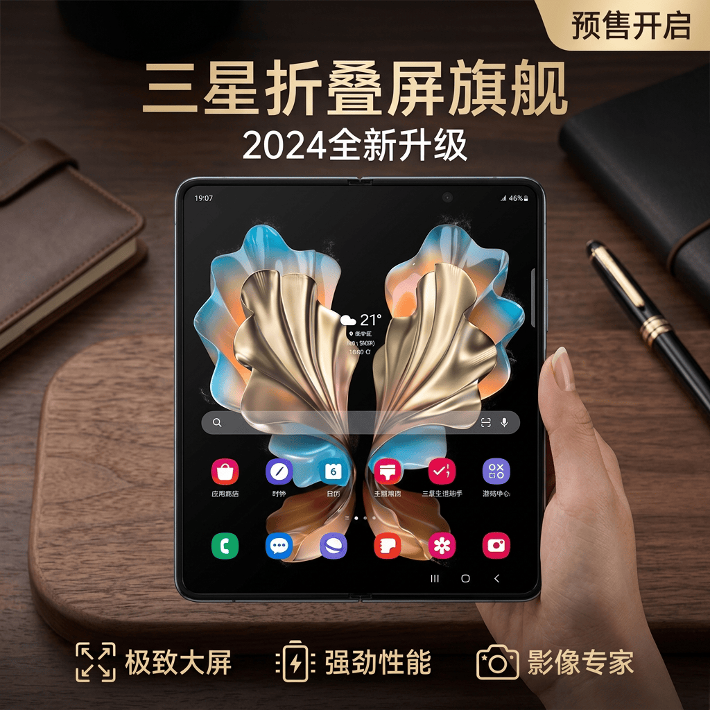 Samsung W24 Sm-W9024Zadchc New Dual-Sim Foldable Phone