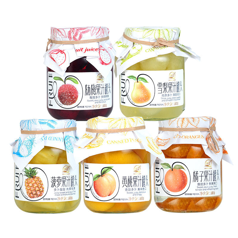 椰海源水果罐头380g临沂黄桃罐头果汁橘子杨梅雪梨菠萝休闲零食