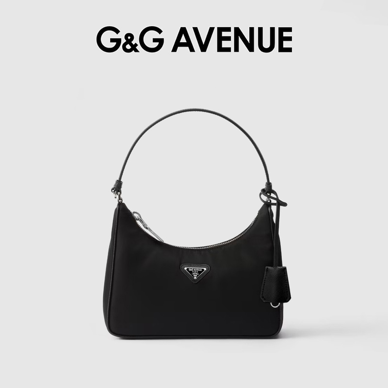 French G&G Avenue Light Luxury Trendy Brand Simple Triangle Logo Zipper Underarm Bag Retro Casual Versatile Women's Bag