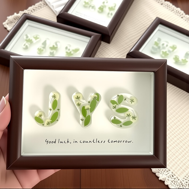 Epoxy Dried Flower Letter Photo Frame DIY Handmade Creative Office Bedside Decoration Ornament Chinese Valentine's Day Gift